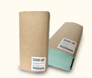 Рушники паперові макулатурні V-подібні 160 шт 23х24 зелені 10100112 Офіс Центр